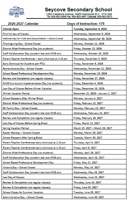 Year At A Glance